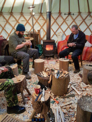 Day's Cottage yurt spoon carving