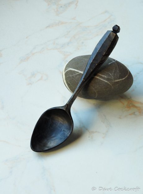 ebonised spoon on pebble-27