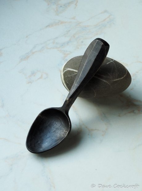 ebonised spoon on pebble-5
